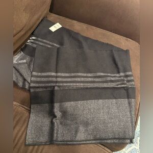 Express Men's Black and Gray Striped Scarf